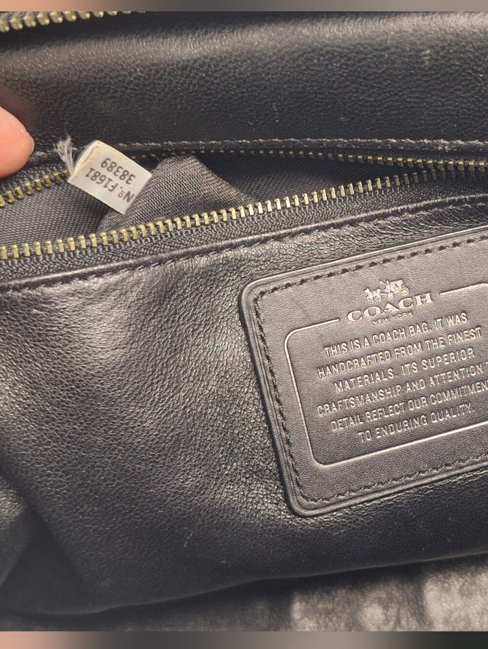 Coach Drifter CarryAll Satchel, Black Leather, EUC - Picture 7 of 10